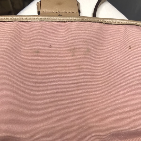 COACH SOHO logo snap head flap mini pink, brown, & tan Sateen fabric crossbody. - Picture 6 of 9
